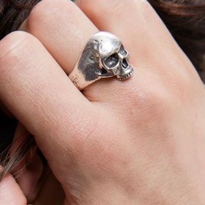 John Varvatos Silver Skull Ring. Like new, barely worn.